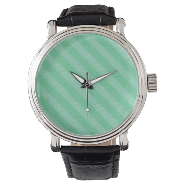 Montre Cool Green Twill Stripes Chevron Watch (devant)