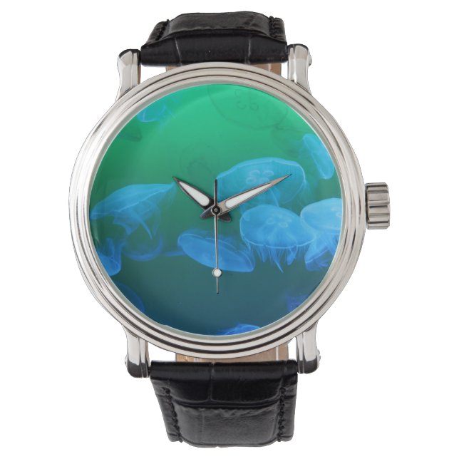 Montre Cool Jellyfish Green Blue Gradient (devant)
