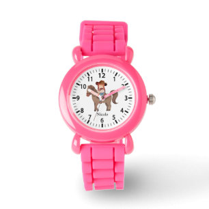 Montre Cool Nom personnalisé Cowgirl on Horse