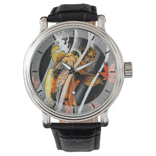 Montre Cool oriental japonais or Lucky Koi tatouage de po