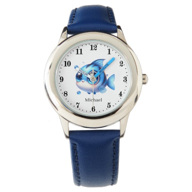 Montre Cool Poisson ajouter nom garçons Watch (devant)