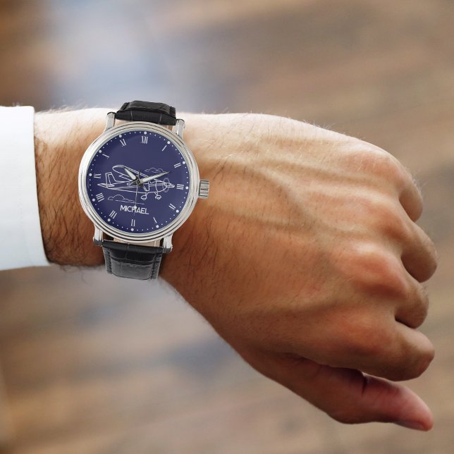 Montre Cool simple Cessna avion & nuages, Cadeau personna (Créateur téléchargé)