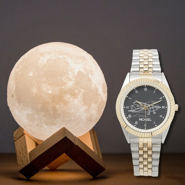 Montre Cool simple Cessna avion & nuages, Cadeau personna (Créateur téléchargé)