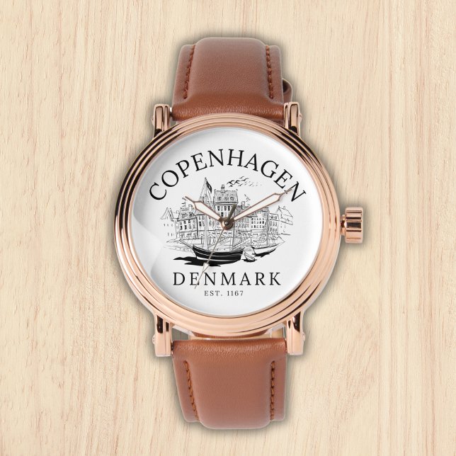Montre Copenhagen Denmark vintage Landscape (Créateur téléchargé)