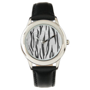 Montre Copie noire et blanche de tigre