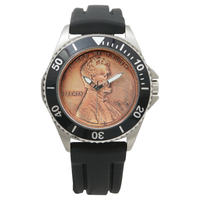 Montre Copper Abraham Lincoln penny, un cent /aucun nombr (devant)
