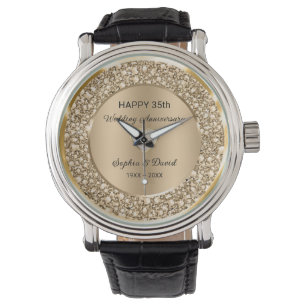 Montre Copper Diamonds Mariage Anniversaire 