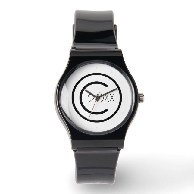 Montre Copyright Vous-même Moderne Typographique (Recto)