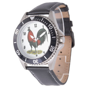 Montre Coq américain de rouge de noir de BB de jeu