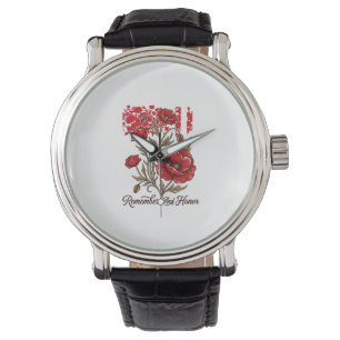 Montre Coquelicot Rouge Se souvenir et honorer Vintage Ch