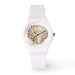 Montre Coquillage rose et crème