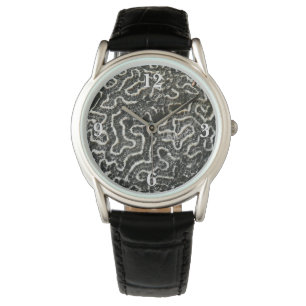Montre Corail noir et blanc II Abstrait Nature Photo