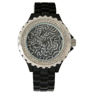 Montre Corail noir et blanc II Abstrait Nature Photo