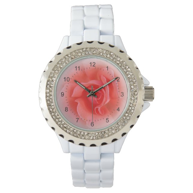 Montre corail rose rose (devant)
