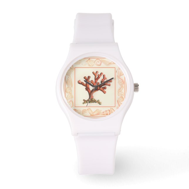 Montre Corail rouge avec bordure conique (Recto)