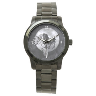 Montre Corbeau et Pleine lune mystique