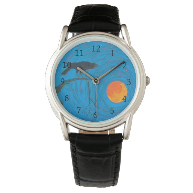 Montre Corbeau et poignet Pleine lune (devant)
