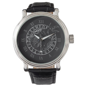 Montre Corbeau Odin Viking Mythologie runes runique