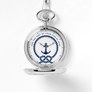 Montre Corde et ancre nautiques modernes Texte personnali