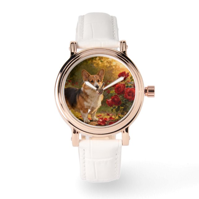 Montre Corgi dans les Roses V (Recto)