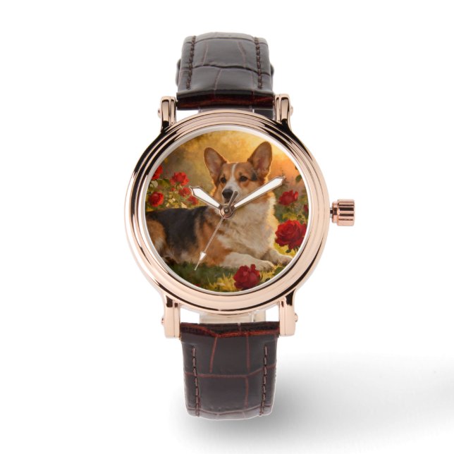 Montre Corgi dans les Roses VI (Recto)