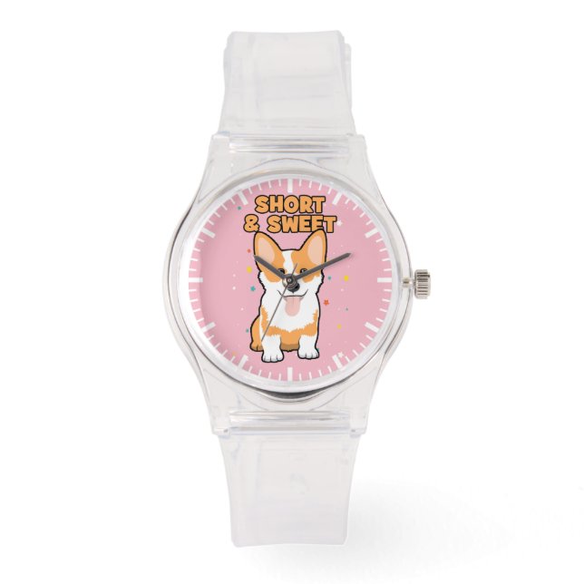 Montre Corgi - Petit et sucré, Dessin de chien mignon, No (Recto)