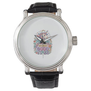 Montre Corne Groovy Licorne Bonnes Vibrations Charmant PO