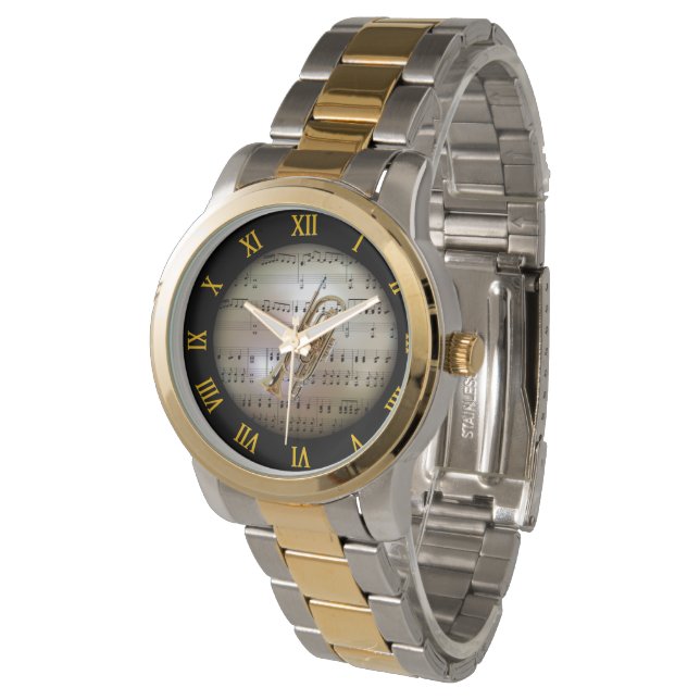 Montre Cornet ~ Arrière - plan "La Planète Musicale" * ~  (Incliné)