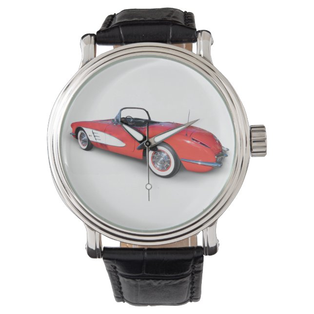 Montre corvette rouge 1960 rétro (devant)