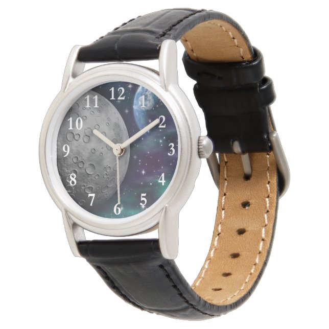 Montre Cosmos Classic Black Leather Wrist Watch (Incliné)