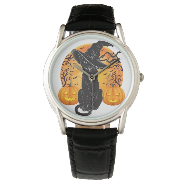 Montre Costume Chat Noir Scary Halloween sorcier Casquett (devant)