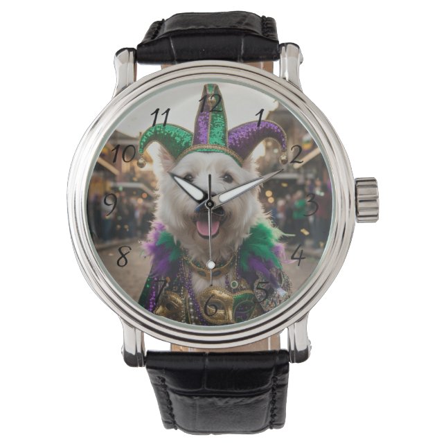 Montre Costume de chien bouffon de Mardi Gras (devant)