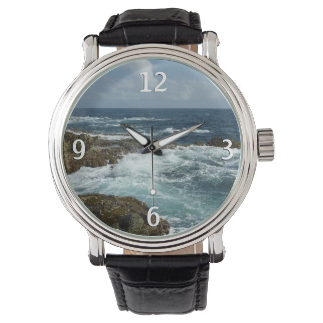 Montre Côte rocheuse d'Aruba et océan bleu (devant)