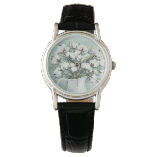 Montre Cotton Flowers Farmhouse Rustic Watch