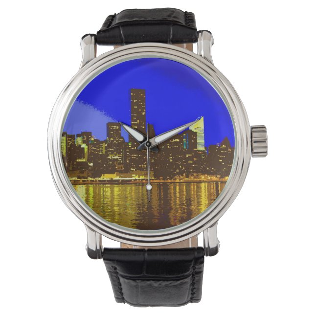 Montre Coucher de New York la nuit... (devant)