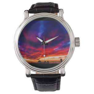 Montre Coucher de soleil à la jetée, Huntington Beach, CA