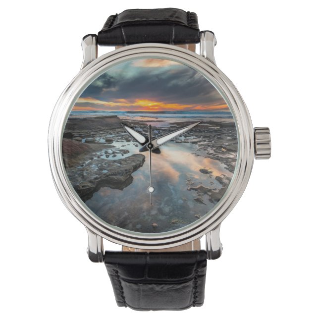 Montre Coucher de soleil depuis les bassins de marée (devant)