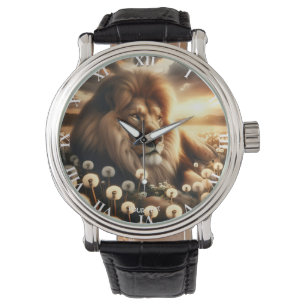 Montre Coucher de soleil Imaginaire Fleurs de Lion mignon