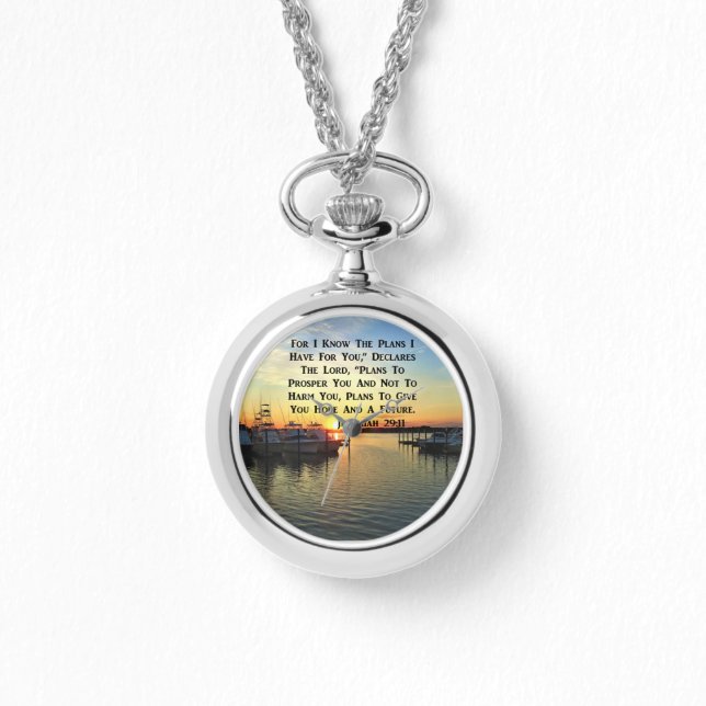 MONTRE COUCHER DE SOLEIL SUR LE LAC JEREMIAH 29:11 SCRIPT (Recto)
