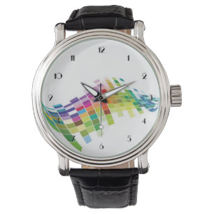 Montre Couleur Cube Pixels White Wrist Watch