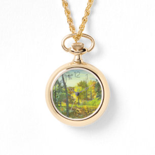 Montre Couleur d'aquarelle de peinture de chute solaire