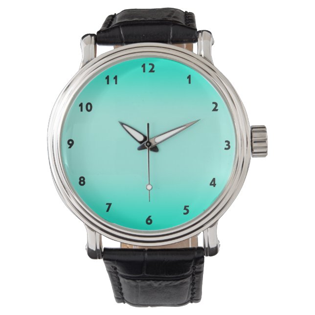 Montre Couleur de dégradé vert simple moderne (devant)