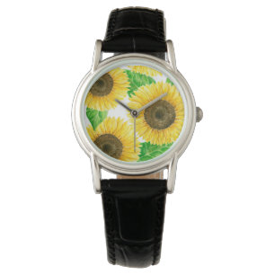 Montre Couleur d'eau des fleurs de soleil