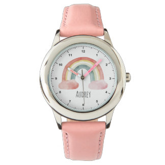 Montre Couleur d'eau douce arc-en-ciel personnalisé