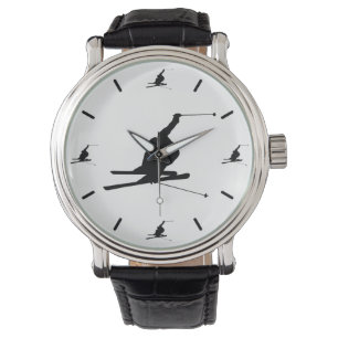 Montre Couleur inclinée de coutume de silhouette de