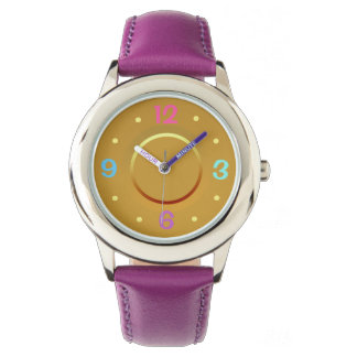 Montre Couleur mignonne violet et jaune >Les filles regar
