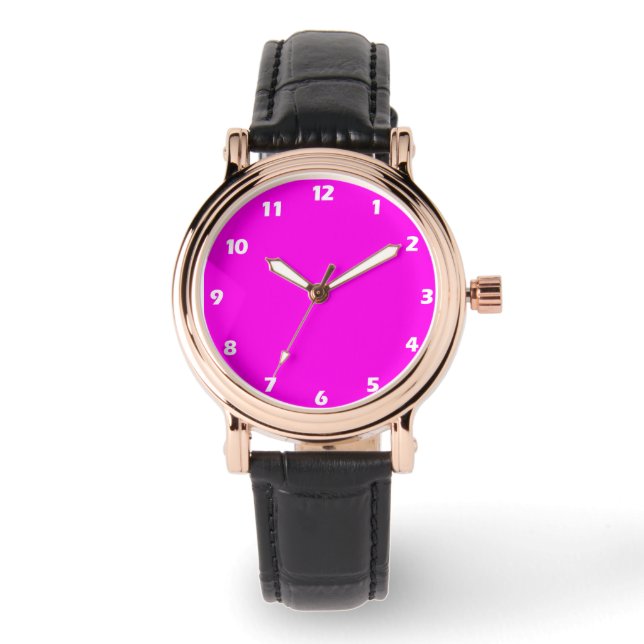 Montre Couleur solide Magenta brillante (Recto)