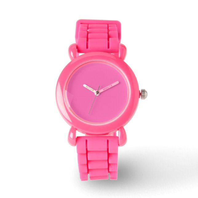Montre Couleur solide rose chaud (Recto)