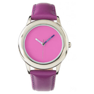 Montre Couleur solide rose néon Classique
