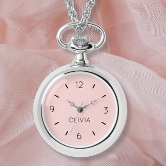Montre Couleur solide rose pâle - Surveillance du nom per